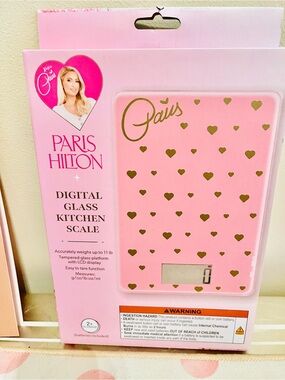 Paris Hilton Pink and Gold Digital Glass Kitchen Scale